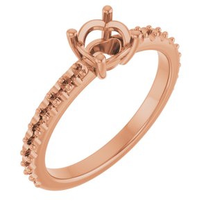 10K Rose Gold 5.5 mm Round Ring Mounting – image 2