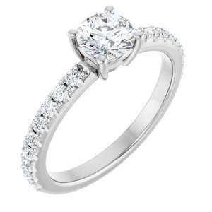 14K X1 White Gold 5.5 mm Round Ring Mounting