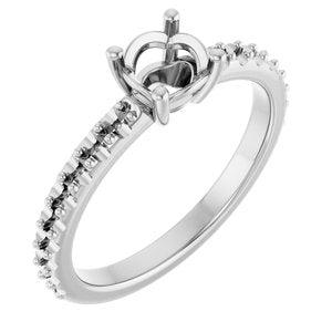 14K X1 White Gold 5.5 mm Round Ring Mounting – image 2