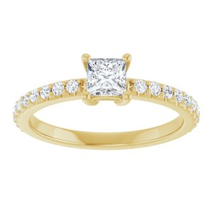 14K Yellow Gold 4 mm Square Ring Mounting – image 5
