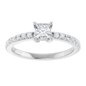 Sterling Silver 4 mm Square Ring Mounting – image 5