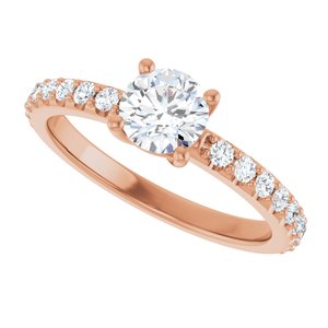 10K Rose Gold 5.5 mm Round Ring Mounting – image 8
