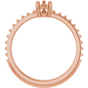 10K Rose Gold 6x4 mm Pear Ring Mounting – image 4