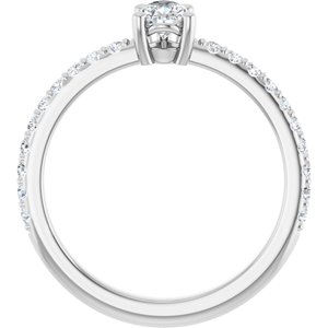 14K X1 White Gold 6x4 mm Pear Ring Mounting – image 3