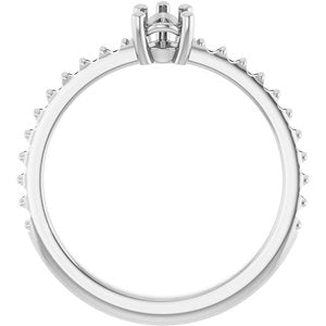Continuum Sterling Silver 6x4 mm Pear Ring Mounting – image 4