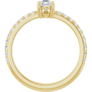 14K Yellow Gold 6x4 mm Pear Ring Mounting – image 3