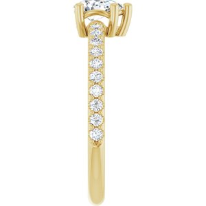 18K Yellow Gold 6x4 mm Pear Ring Mounting – image 7