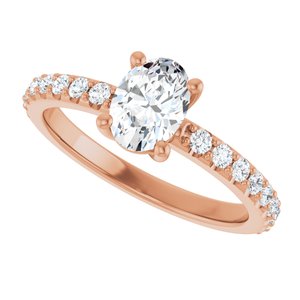 10K Rose Gold 7x5 mm Oval Ring Mounting – image 8