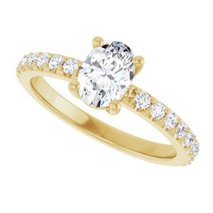 14K Yellow Gold 7x5 mm Oval Ring Mounting – image 8