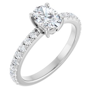 Continuum Sterling Silver 7x5 mm Oval Ring Mounting