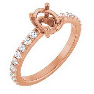 14K Rose Gold 7x5 mm Oval 1/3 CTW Lab-Grown Diamond Semi-Set Ring – image 2
