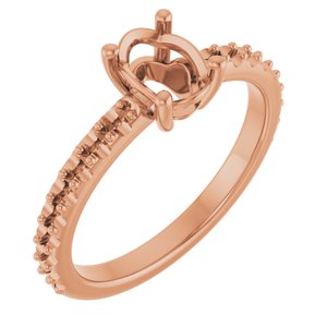10K Rose Gold 7x5 mm Oval Ring Mounting – image 2