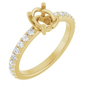 14K Yellow Gold 7x5 mm Oval 1/3 CTW Lab-Grown Diamond Semi-Set Ring – image 2