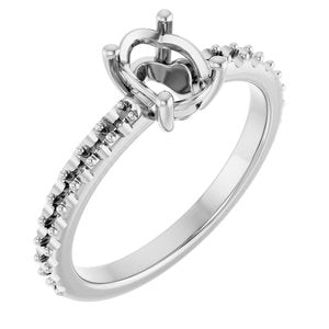 14K X1 White Gold 7x5 mm Oval Ring Mounting – image 2