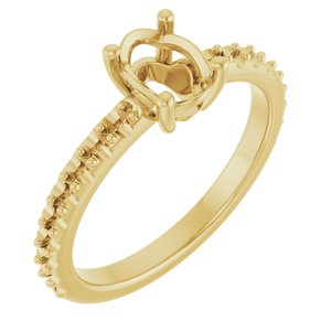 18K Yellow Gold 7x5 mm Oval Ring Mounting – image 2