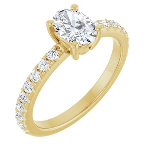14K Yellow Gold 7x5 mm Oval Ring Mounting