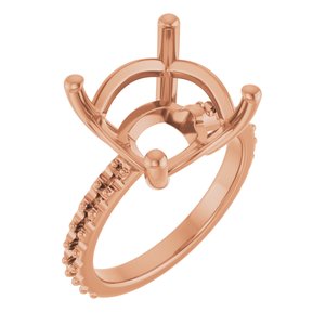 10K Rose Gold 12 mm Cushion Ring Mounting – image 2