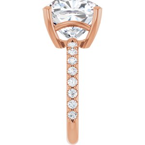 18K Rose Gold 12 mm Cushion Ring Mounting – image 7
