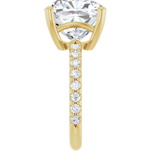 18K Yellow Gold 12 mm Cushion Ring Mounting – image 7