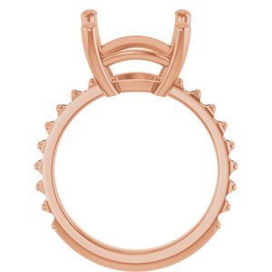 10K Rose Gold 12 mm Cushion Ring Mounting – image 4