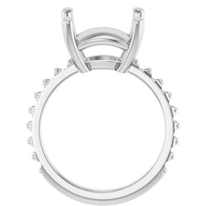 Sterling Silver 12 mm Cushion Ring Mounting – image 4