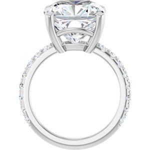 14K X1 White Gold 12 mm Cushion Ring Mounting – image 3