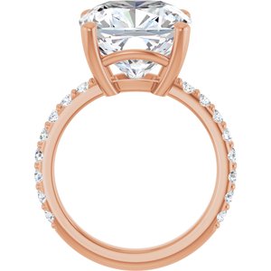 18K Rose Gold 12 mm Cushion Ring Mounting – image 3