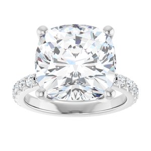 Sterling Silver 12 mm Cushion Ring Mounting – image 5
