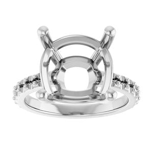 14K X1 White Gold 12 mm Cushion Ring Mounting – image 6
