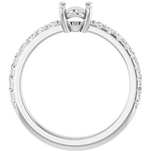 Platinum 7x5 mm Oval 1/3 CTW Natural Diamond Semi-Set Ring – image 4