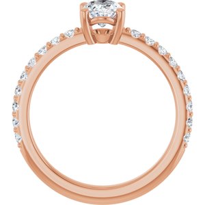 14K Rose Gold 7x5 mm Oval 1/3 CTW Lab-Grown Diamond Semi-Set Ring – image 3