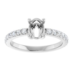 14K White Gold 7x5 mm Oval 1/3 CTW Lab-Grown Diamond Semi-Set Ring – image 6