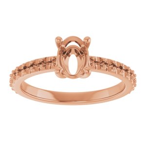 10K Rose Gold 7x5 mm Oval Ring Mounting – image 6