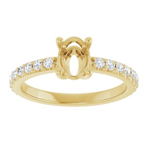14K Yellow Gold 7x5 mm Oval 1/3 CTW Lab-Grown Diamond Semi-Set Ring – image 6