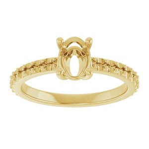 14K Yellow Gold 7x5 mm Oval Ring Mounting – image 6