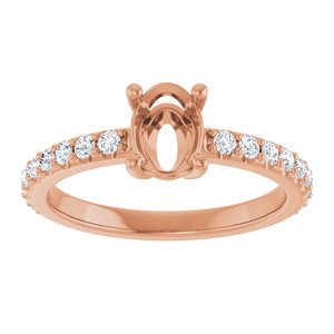 14K Rose Gold 7x5 mm Oval 1/3 CTW Lab-Grown Diamond Semi-Set Ring – image 6