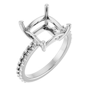 Platinum 9 mm Square Ring Mounting – image 2
