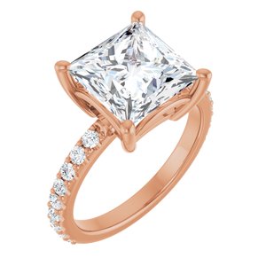 14K Rose Gold 9 mm Square Ring Mounting