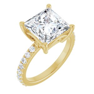18K Yellow Gold 9 mm Square Ring Mounting