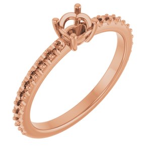 10K Rose Gold 4.4 mm Round Ring Mounting – image 2