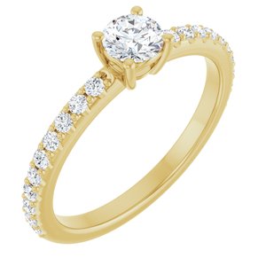 10K Yellow Gold 4.4 mm Round Ring Mounting