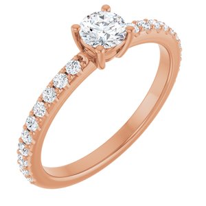 14K Rose Gold 4.4 mm Round Ring Mounting
