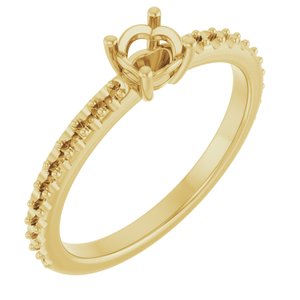 10K Yellow Gold 4.4 mm Round Ring Mounting – image 2