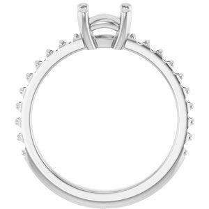 18K White Gold 6 mm Cushion Ring Mounting – image 4