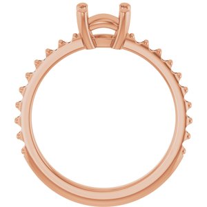 14K Rose Gold 6 mm Cushion Ring Mounting – image 4