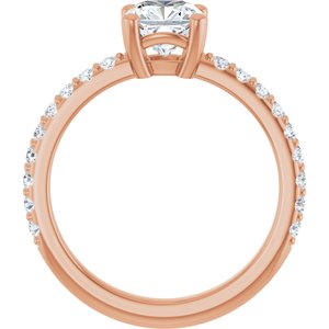 18K Rose Gold 6 mm Cushion Ring Mounting – image 3
