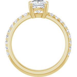 14K Yellow Gold 6 mm Cushion Ring Mounting – image 3