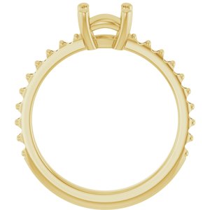 18K Yellow Gold 6 mm Cushion Ring Mounting – image 4