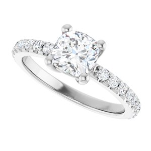 Platinum 6 mm Cushion Ring Mounting – image 8