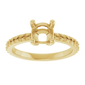 14K Yellow Gold 6 mm Cushion Ring Mounting – image 6